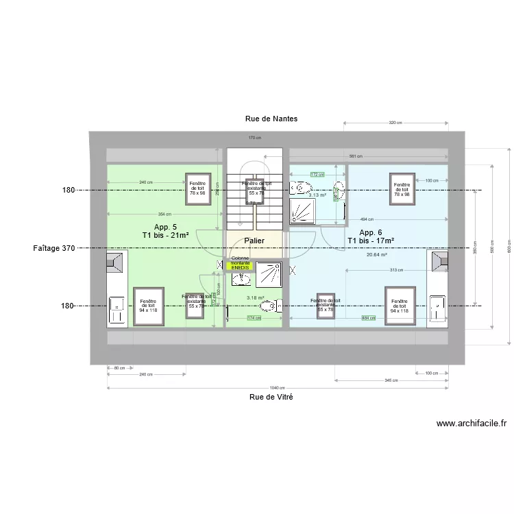 Nantes Etage 2 amenagement comble 2. Plan de 