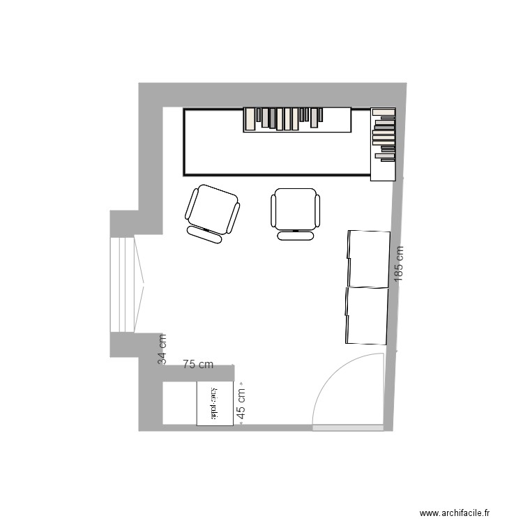 bureau. Plan de 0 pièce et 0 m2