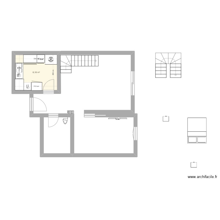 RDC ACTUEL SIMPLE. Plan de 0 pièce et 0 m2
