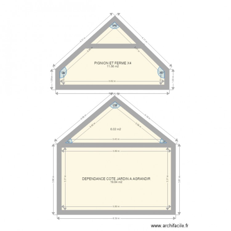 FORTAT PIGNION ET DEPENDANCE. Plan de 3 pièces et 37 m2