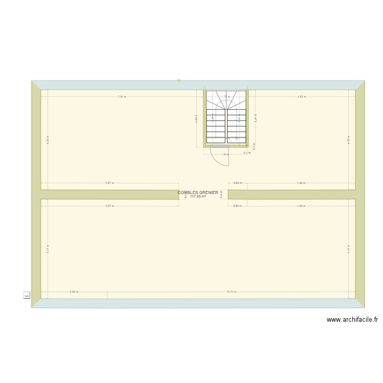 SNDP COMBLES ETAGE 2. Plan de 1 pièce et 118 m2