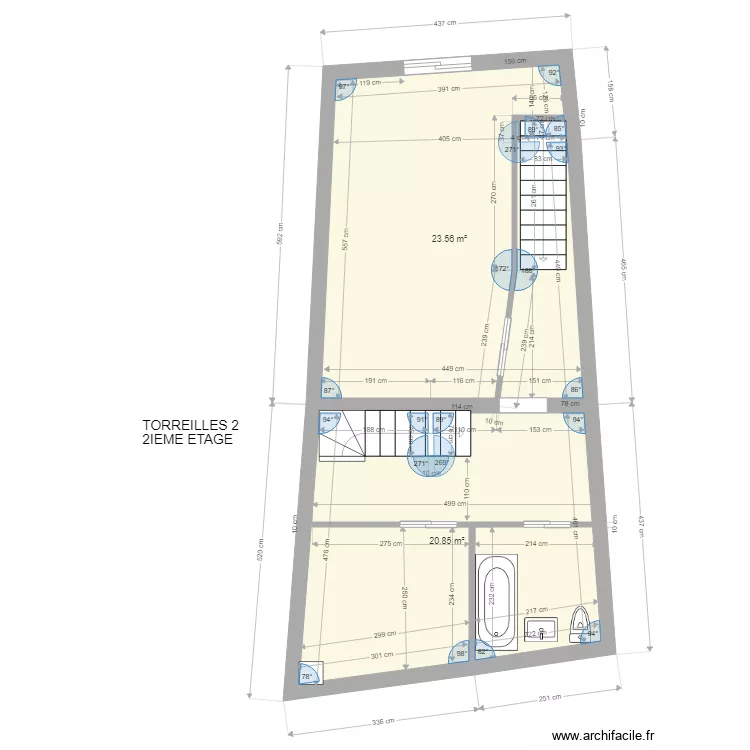 torreilles 2 2i&egrave;me &eacute;tage. Plan de 