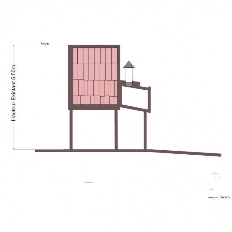 Façade existant Sud Est. Plan de 0 pièce et 0 m2