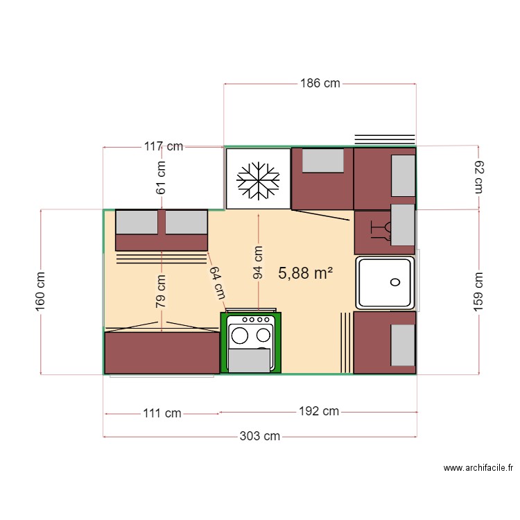 PLAN CUISINE 2. Plan de 0 pièce et 0 m2