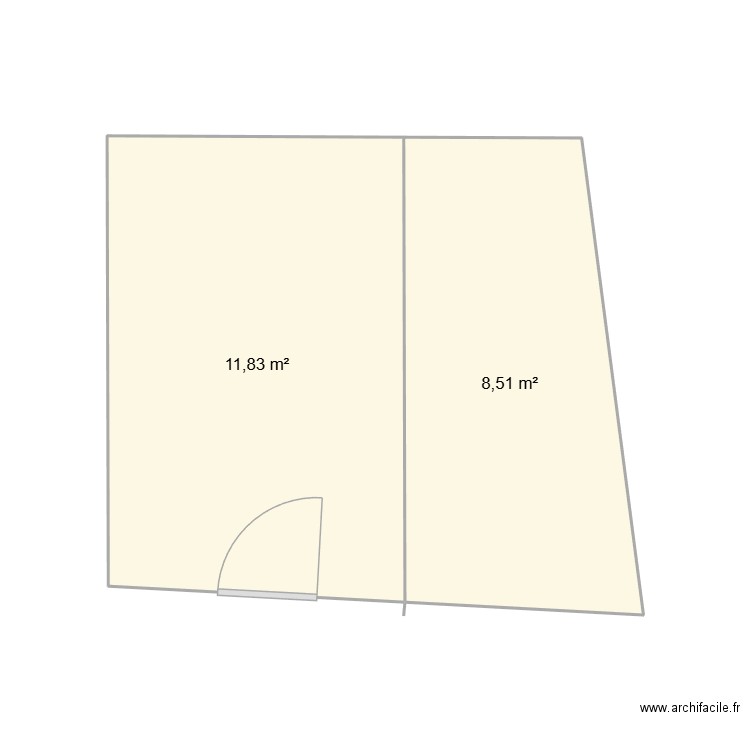 plan atelier. Plan de 2 pièces et 20 m2