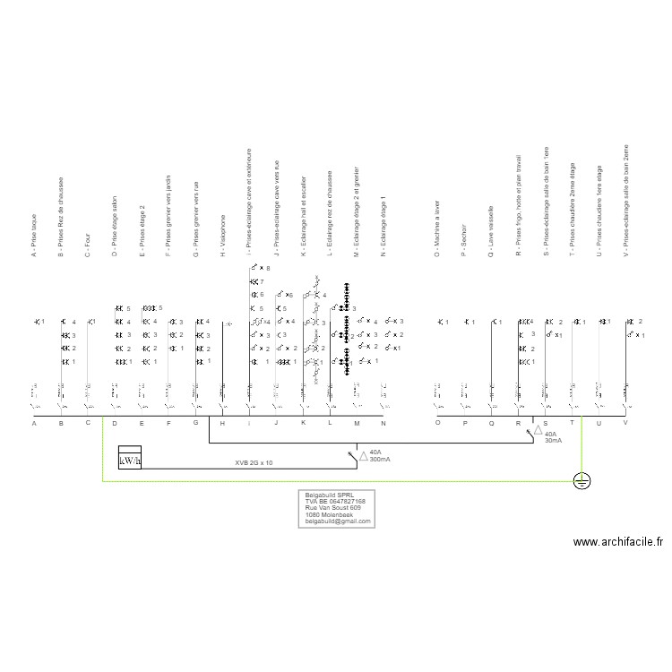 Schema unifilairee 01. Plan de 0 pièce et 0 m2