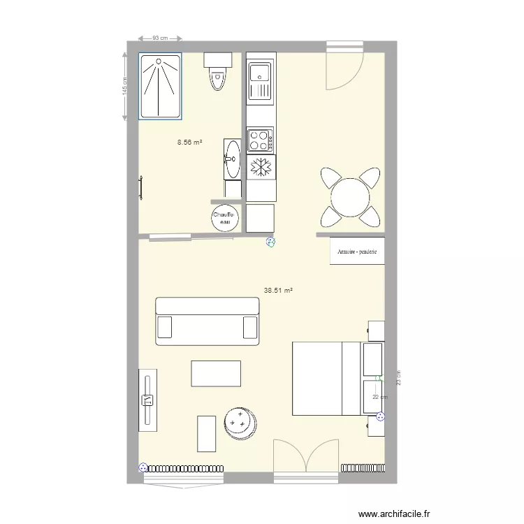 41 blvd nancy 2 pi&egrave;ces V2ter. Plan de 