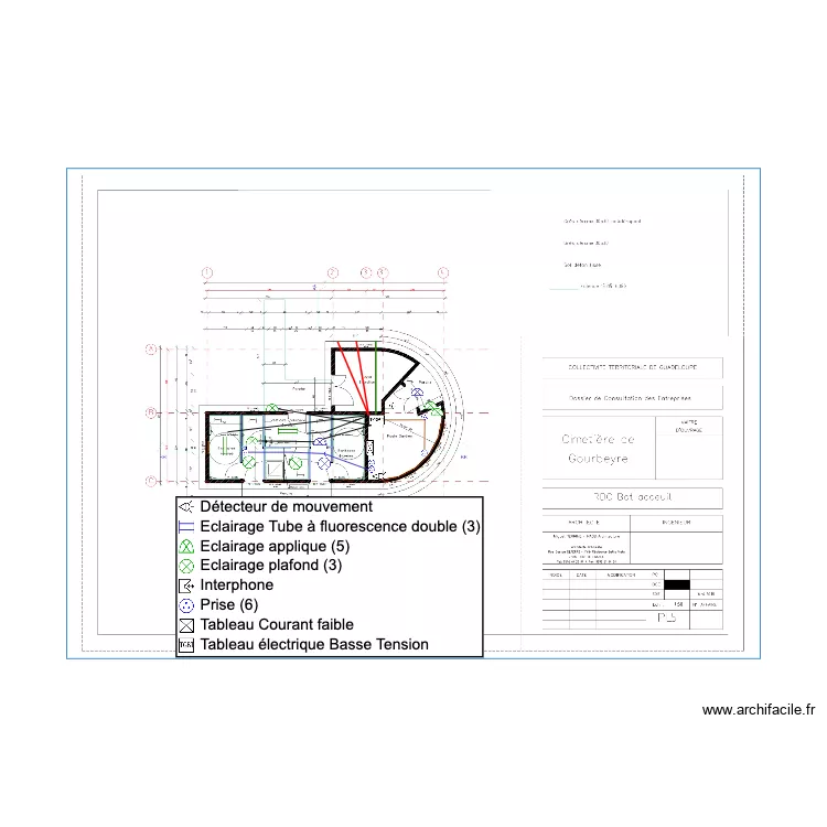 Bat accueil RDC ELEC GB. Plan de 