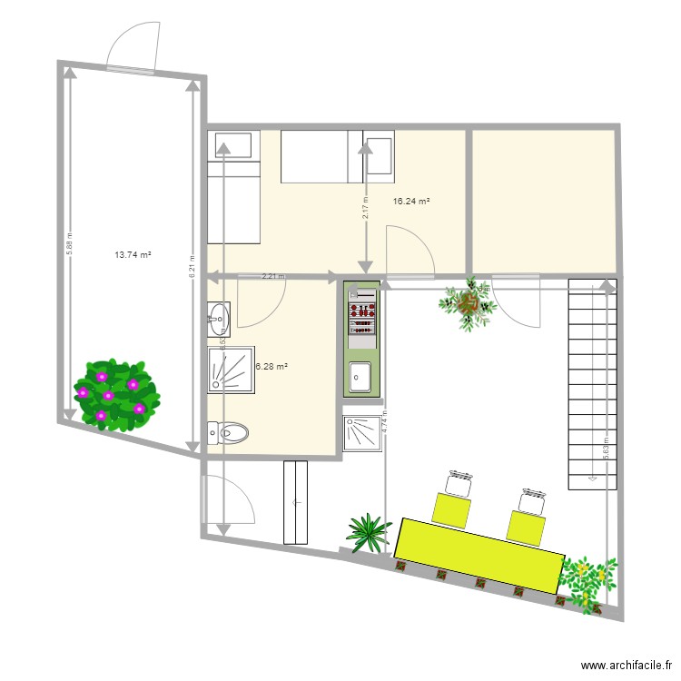 MARS RDC COUR. Plan de 0 pièce et 0 m2