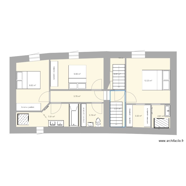 Maison Messimy étage 2 modifié. Plan de 0 pièce et 0 m2