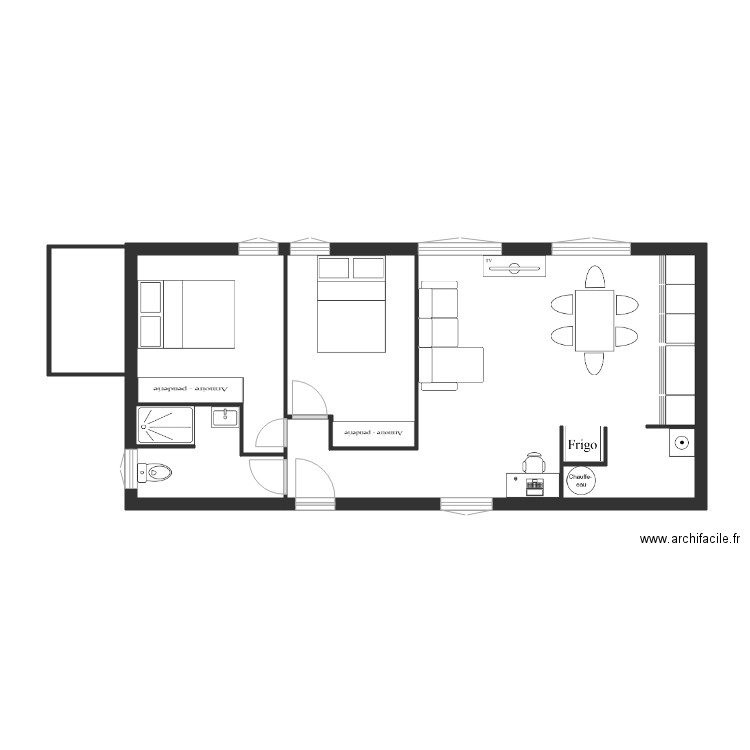 rico 50. Plan de 4 pièces et 55 m2