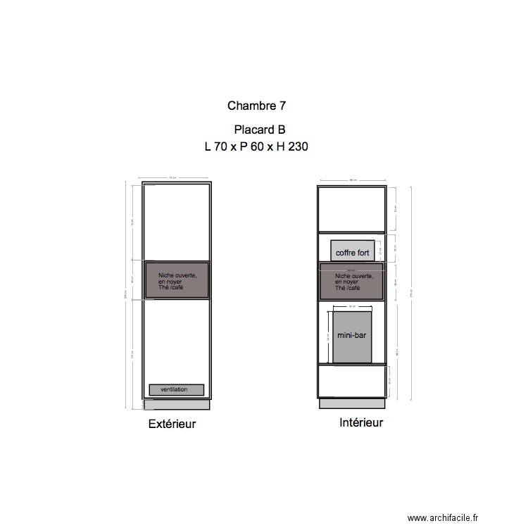 Placard Chambre 7 B. Plan de 0 pièce et 0 m2