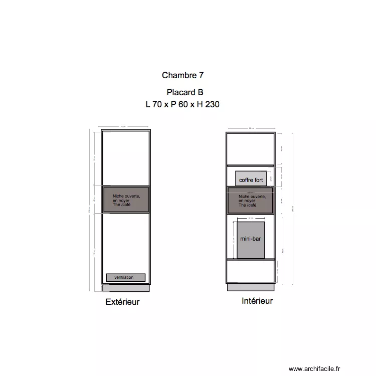 Placard Chambre 7 B. Plan de 