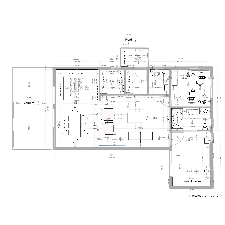 plan rez 6-C 81 m2 L entrée côté Nord. Plan de 0 pièce et 0 m2