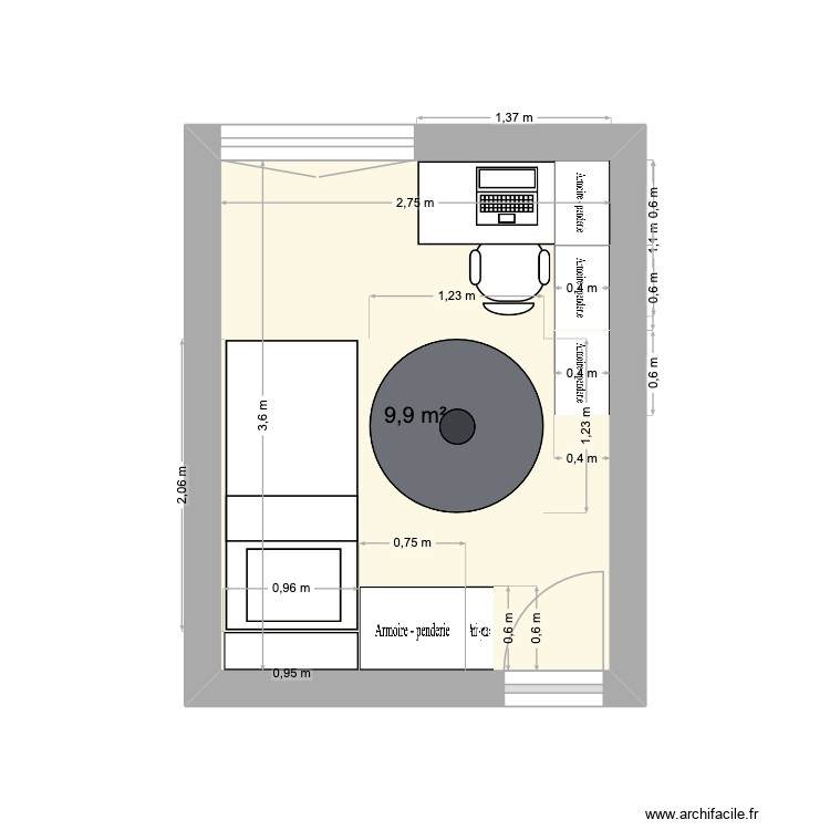 Chambre Romane. Plan de 0 pièce et 0 m2 Chambre Romane. Plan de 0 pièce et 0 m2