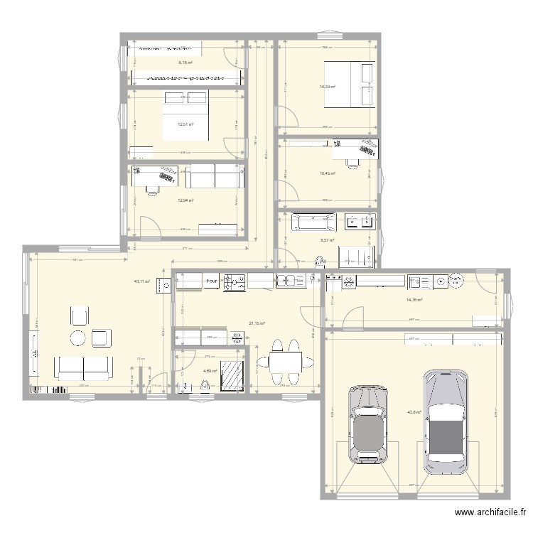 Françoise7. Plan de 11 pièces et 195 m2