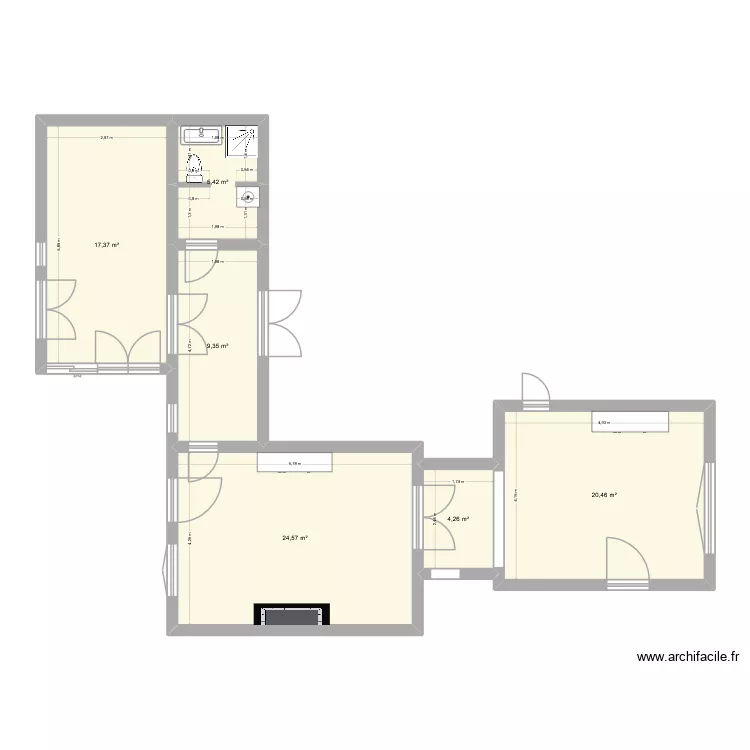 Travaux. Plan de 6 Pièces et 81 m² Travaux. Plan de 6 Pièces et 81 m²