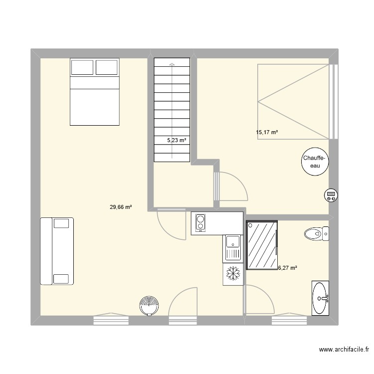 Frontenex 3. Plan de 4 pièces et 56 m2