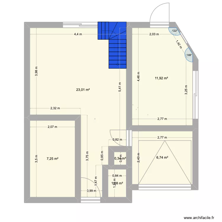 maison-rdc3. Plan de 6  et 50 m²
