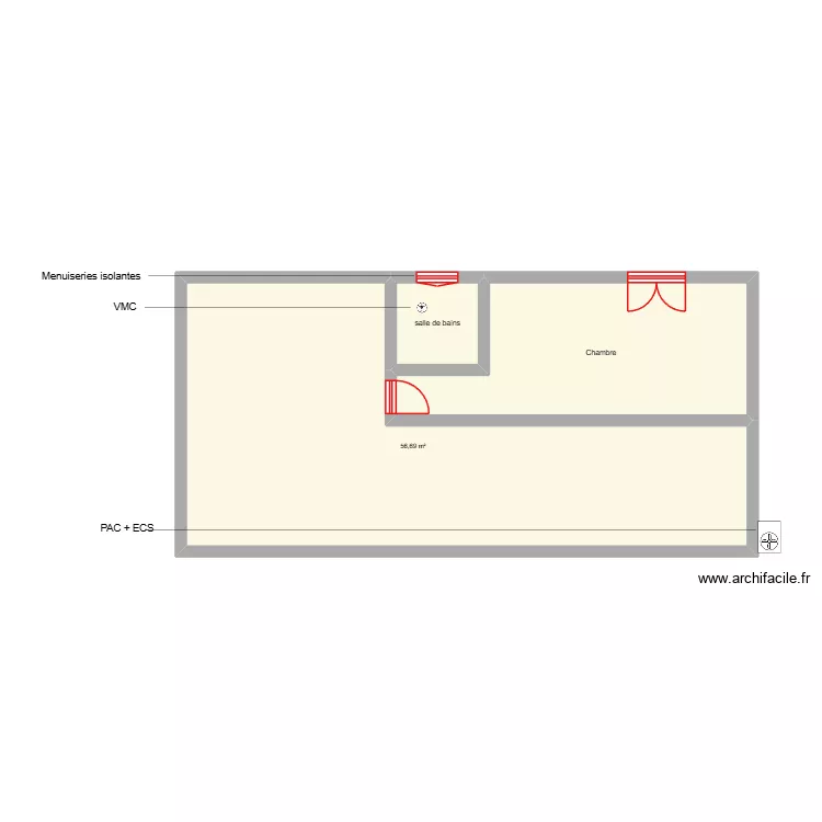 MONTAGUT sous sol scénario 3. Plan de 3 et 83 m² MONTAGUT sous sol scénario 3. Plan de 3 et 83 m²
