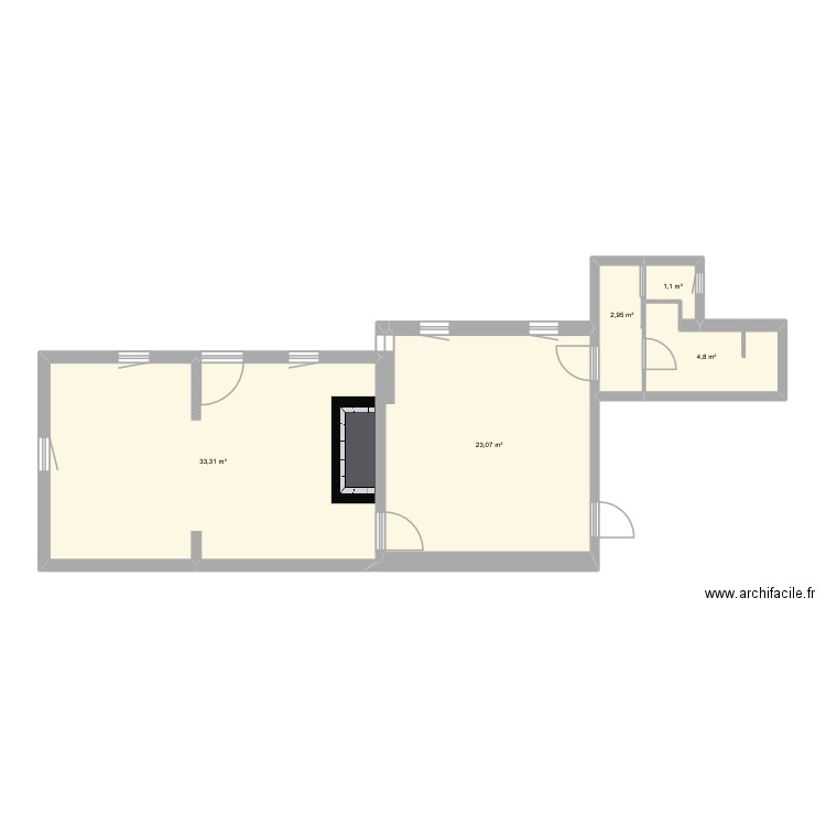 plan officiel II. Plan de 5 pièces et 65 m2