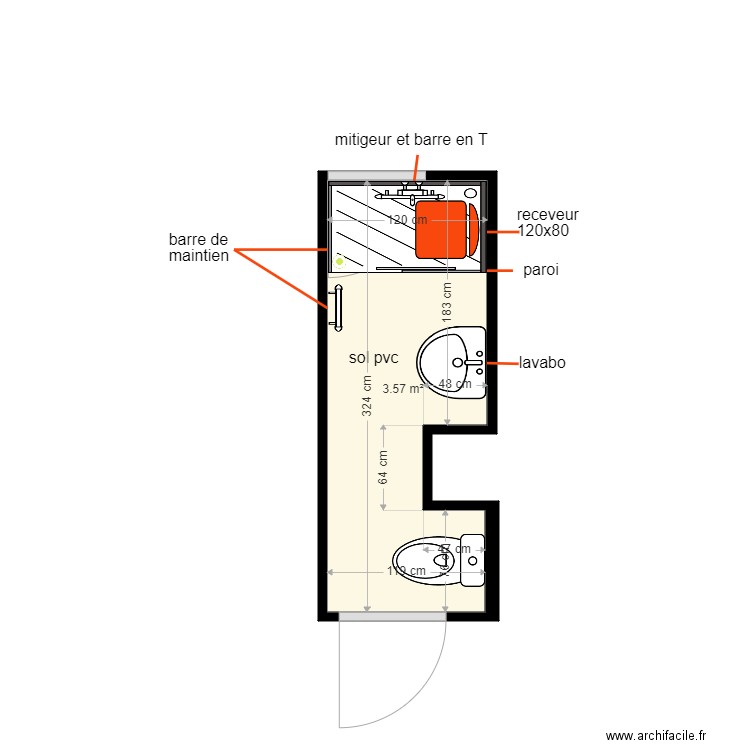 keita hfr. Plan de 1 pièce et 4 m2