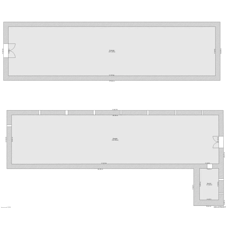 Grange Existant. Plan de Grange Existant. Plan de