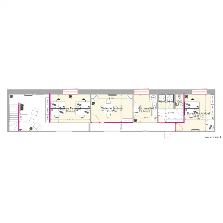 SCI 2S Plan Bureau étage 2. Plan de 0 pièce et 0 m2