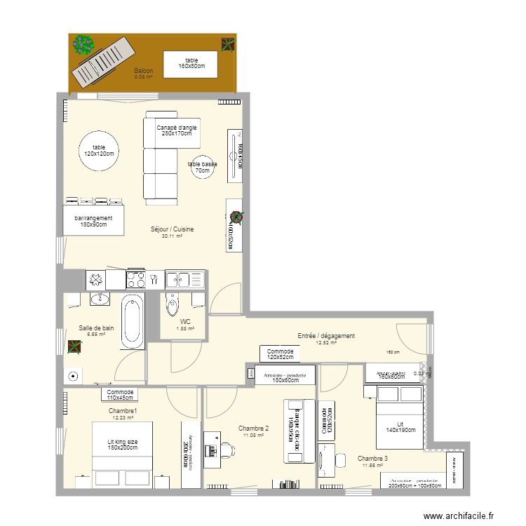 Appartement 4 pcs St Urbain. Plan de 0 pièce et 0 m2