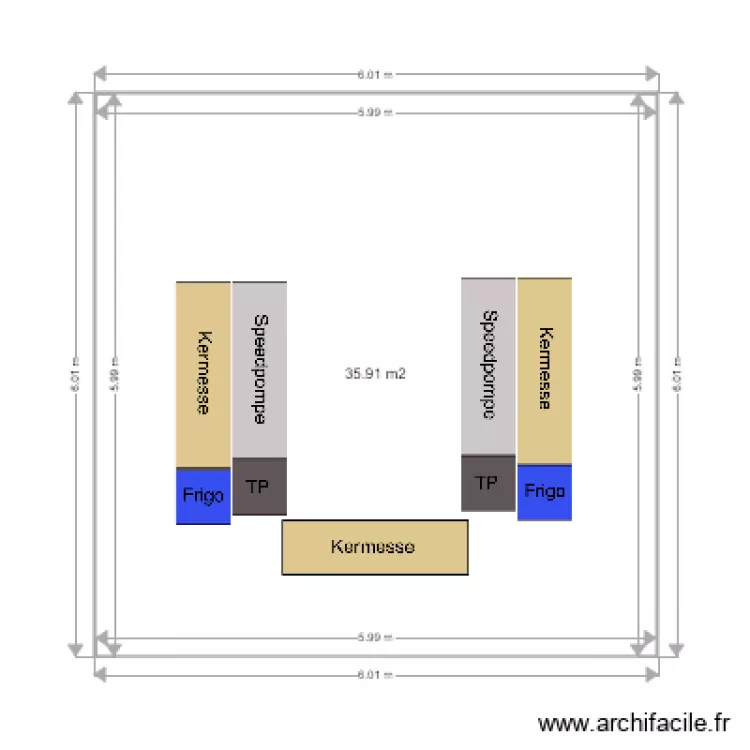 Peacock Bar 8x8. Plan de 