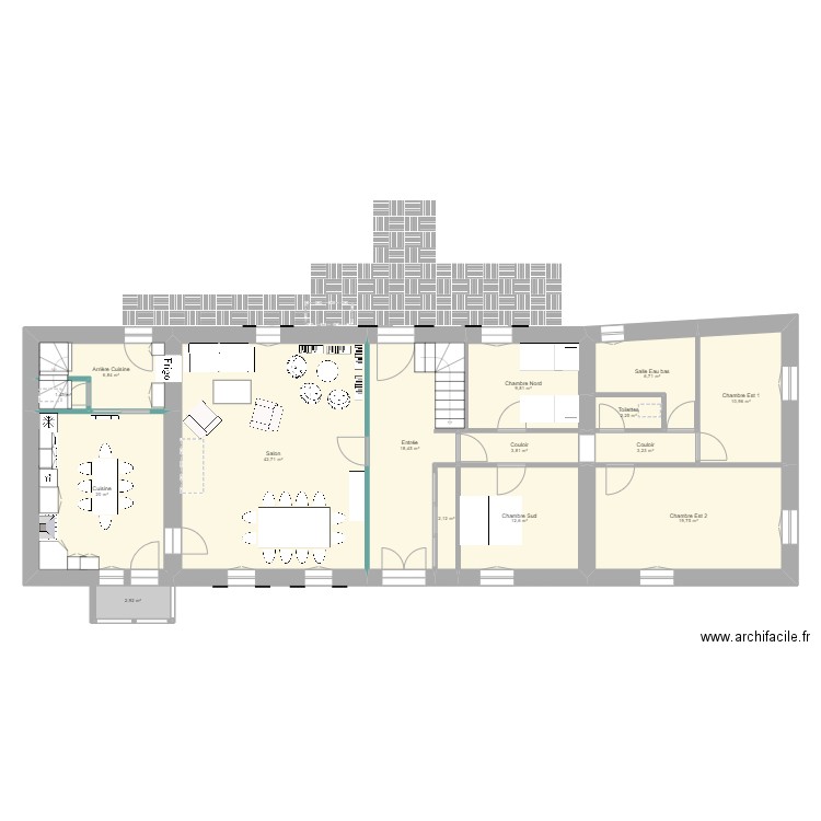 SainteSouline. Plan de 38 pièces et 489 m2