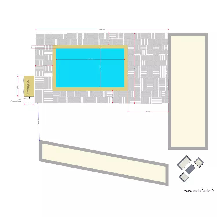 Piscine Exterieur WIDE 65. Plan de 