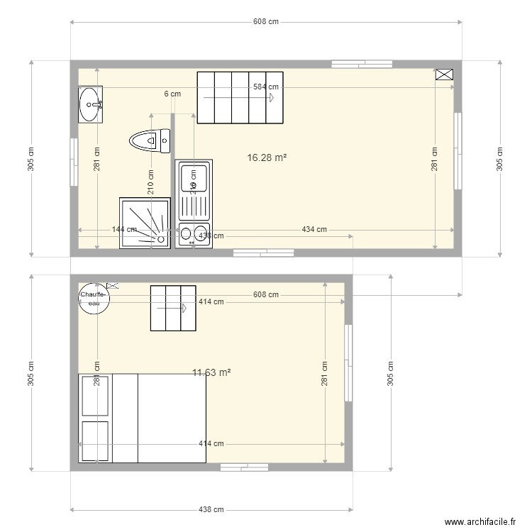 tiny house. Plan de 0 pièce et 0 m2