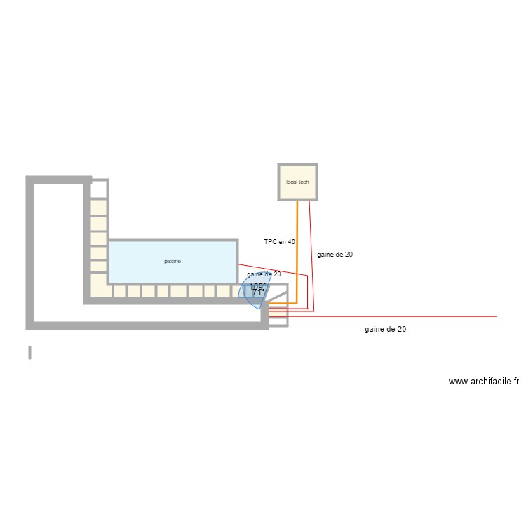 fernadez porge. Plan de 18 pièces et 11 m2