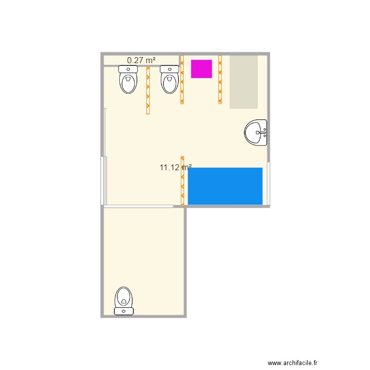 WC emeraude. Plan de 0 pièce et 0 m2