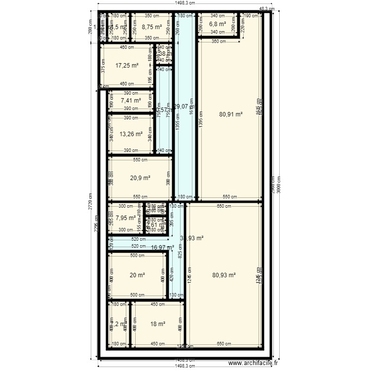 similation 4apps. Plan de 21 pièces et 392 m2