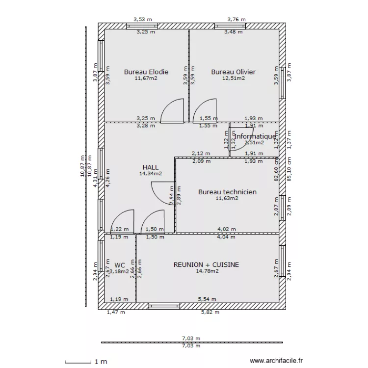 Etage DAE V2 70 m². Plan de Etage DAE V2 70 m². Plan de