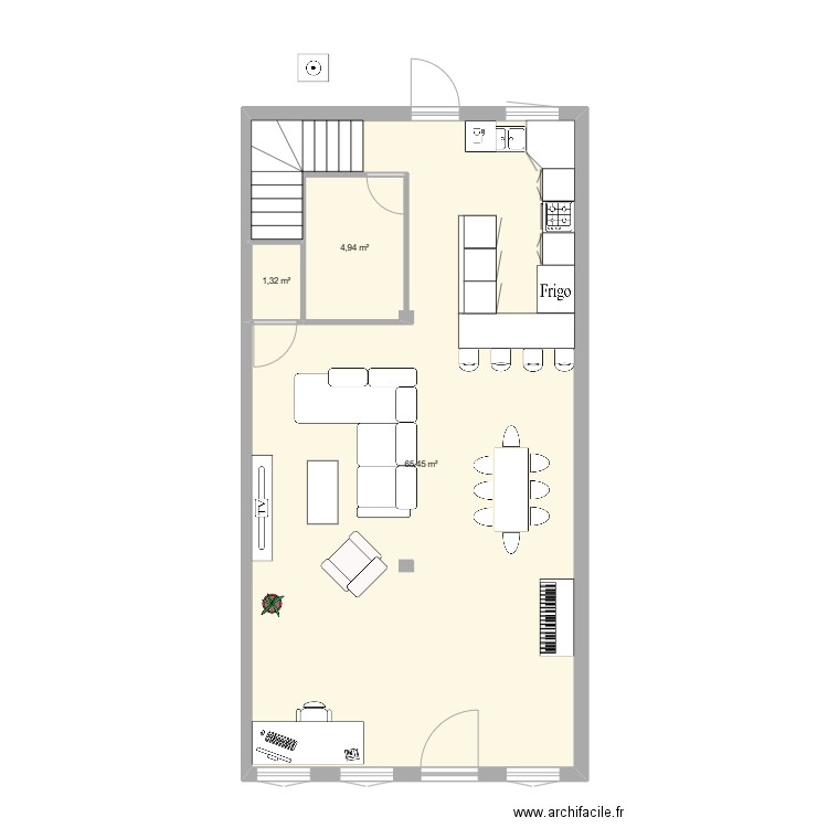 essai RDC meublé. Plan de 0 pièce et 0 m2
