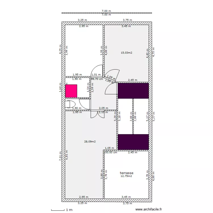 maison 7m facade. Plan de maison 7m facade. Plan de