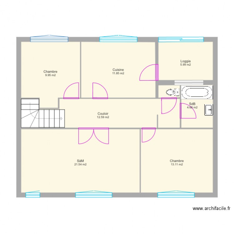 Etage rdj à nu. Plan de 0 pièce et 0 m2