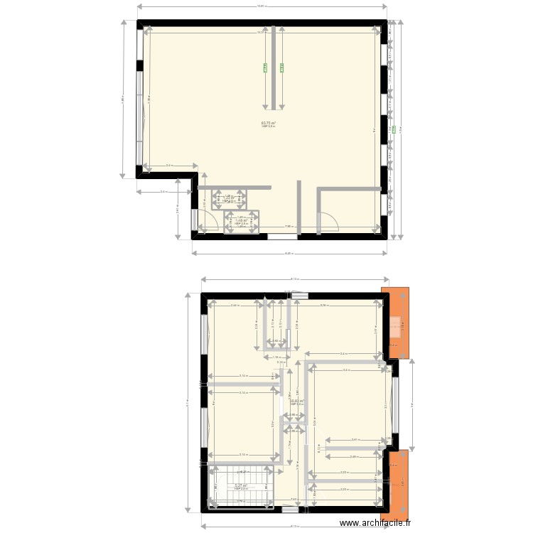 SCI L EMBELLIE etage. Plan de 7 pièces et 314 m2