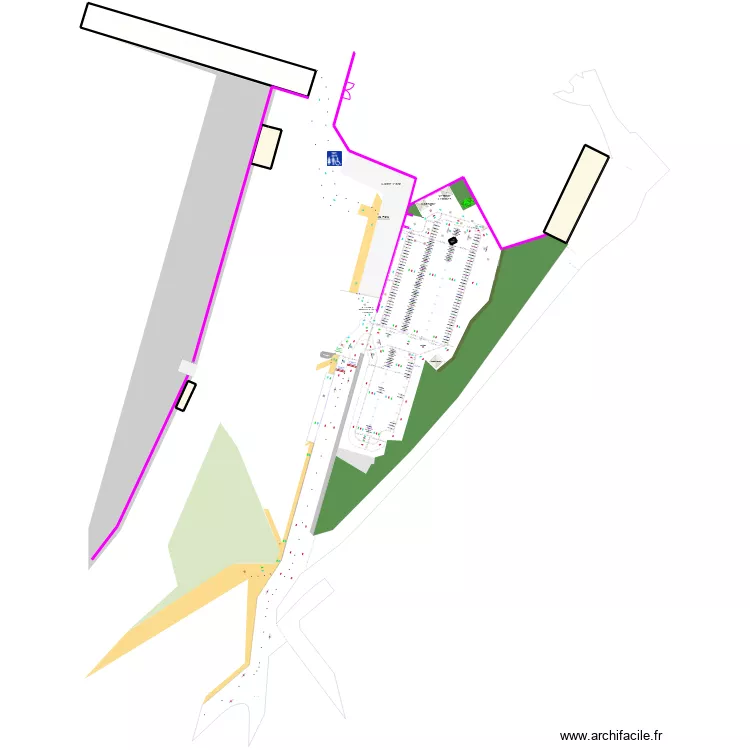 Triathlon Ault 2024 : Equipements parc de transition. Plan de 
