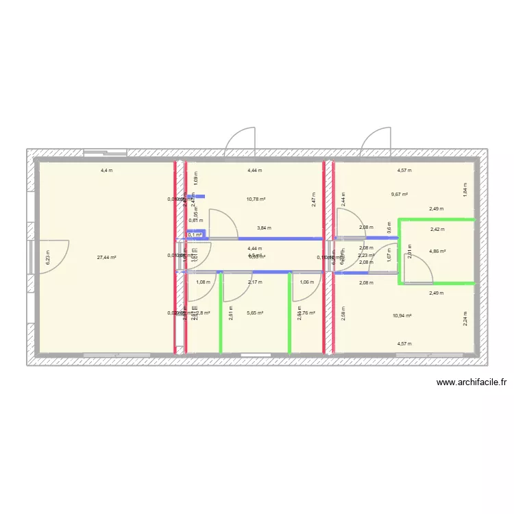 villa nono. Plan de 20  et 177 m²