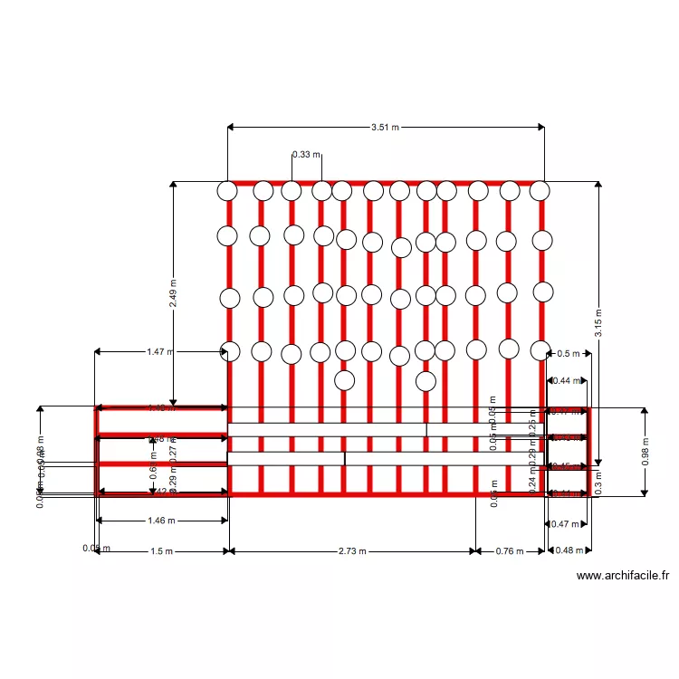 terrasse fa&ccedil;ade. Plan de 