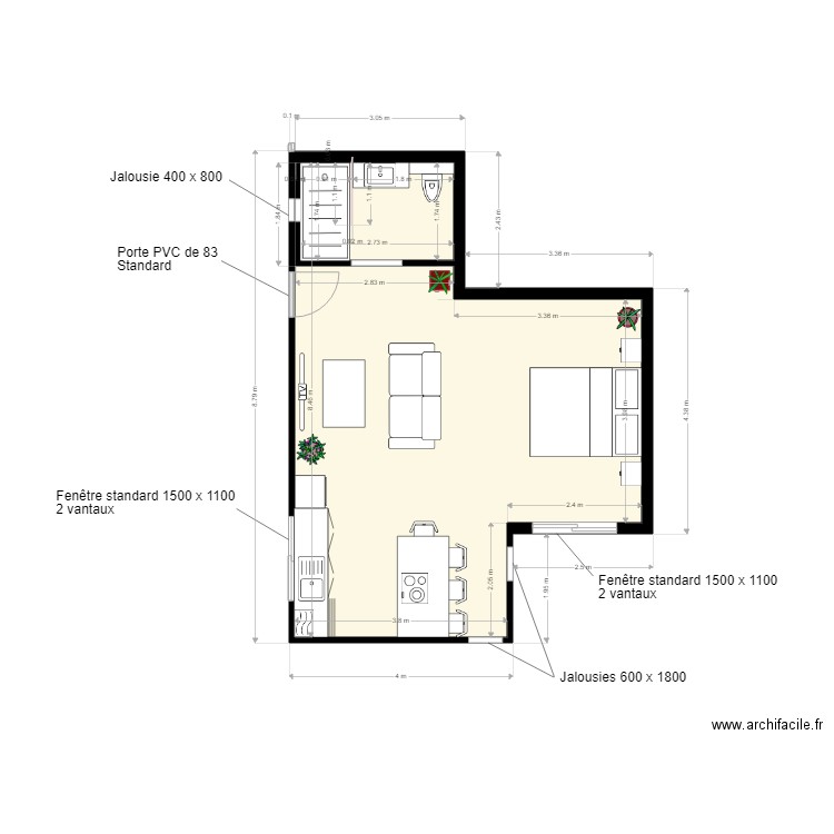 MILNE NEW 2. Plan de 2 pièces et 39 m2