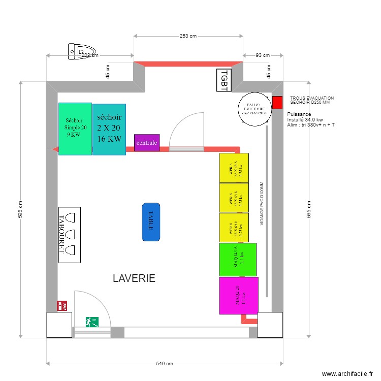 PROJET SAS PLSC 85000. Plan de 1 pièce et 28 m2