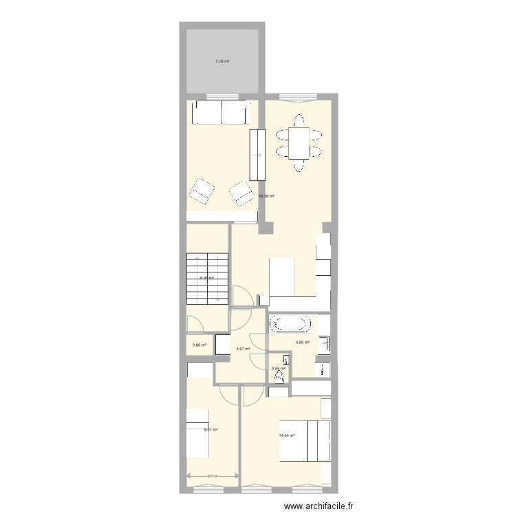 Tabellion 1e étage version 8. Plan de 0 pièce et 0 m2