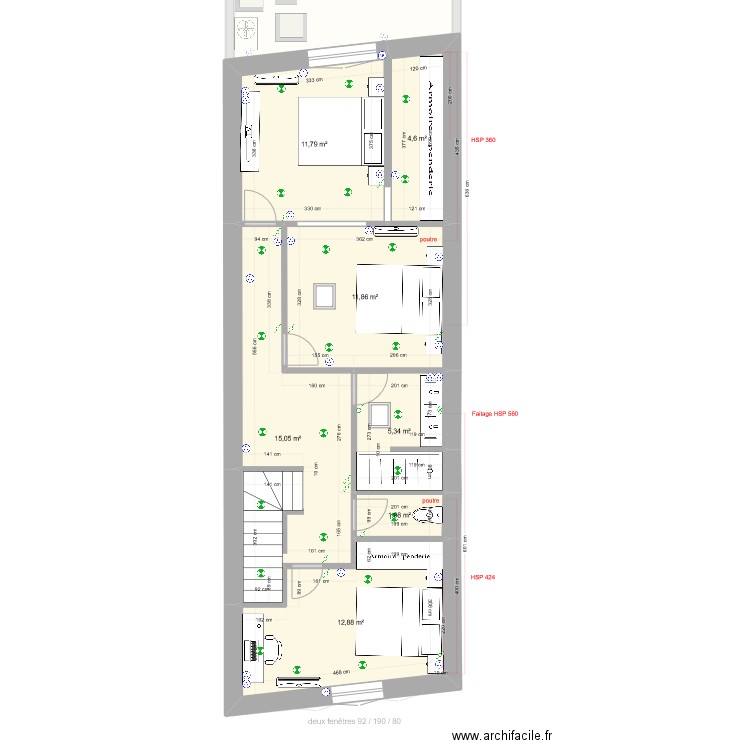 baixas 4. Plan de 12 pièces et 252 m2