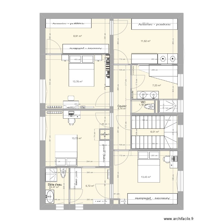 BRAMANS CECILE RDC PROJET 6. Plan de 41 pièces et 368 m2