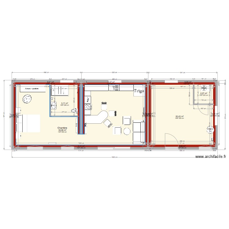 PLAN ETIENNE PROJET. Plan de 14 pièces et 68 m2